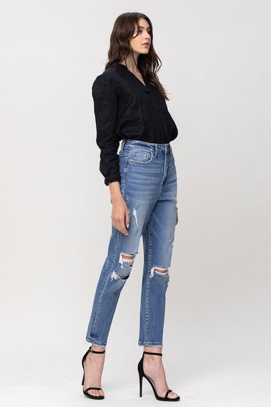 FLYING MONKEY SUPER HIGH RISE STRETCH MOM JEANS