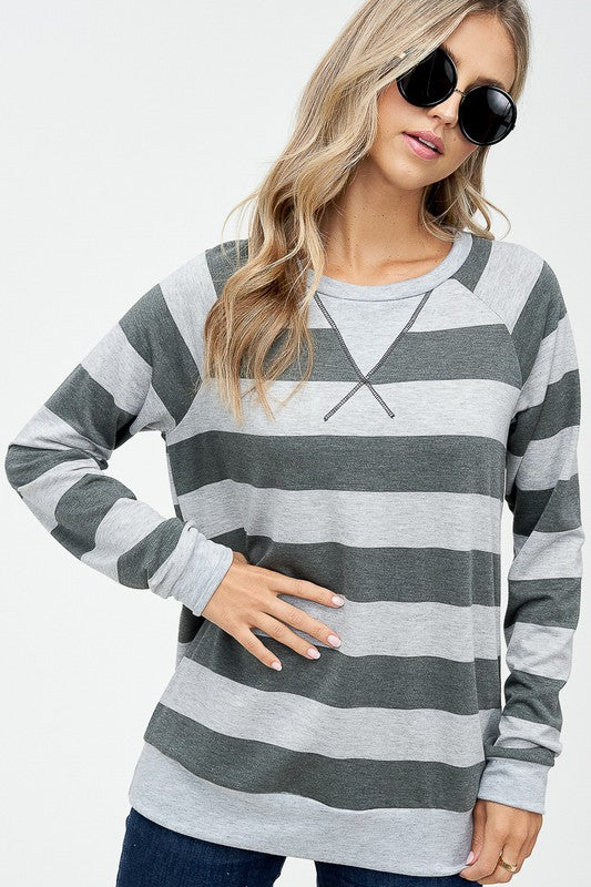 BIG STRIPE SWEATSHIRT TOP