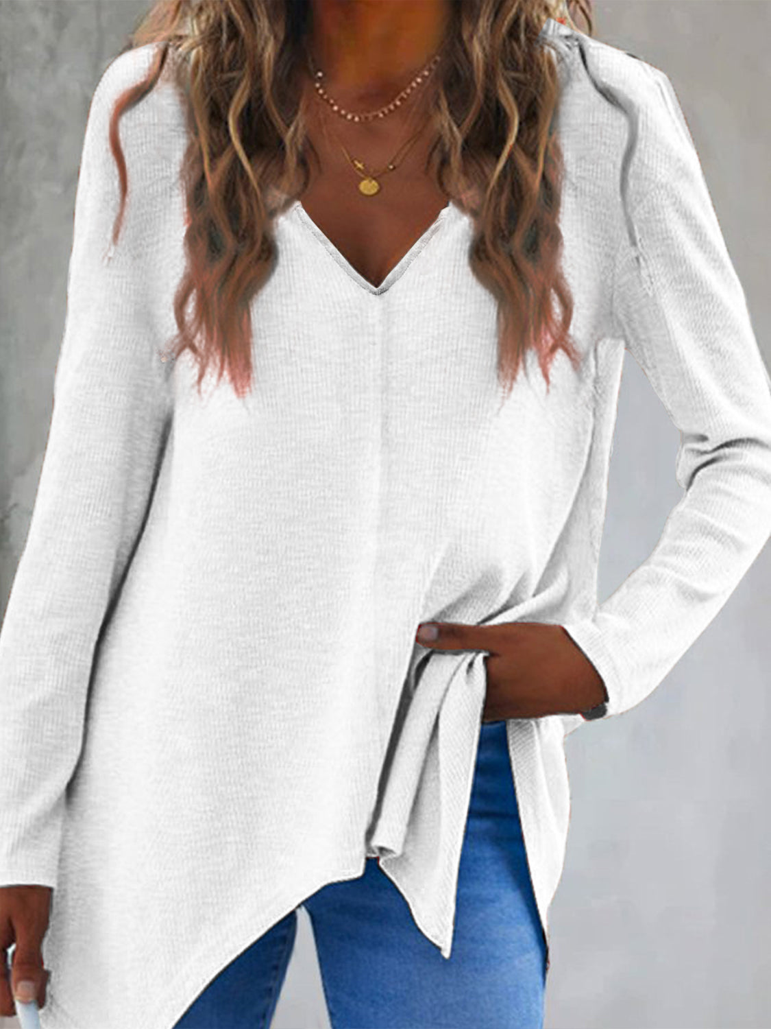 V-Neck Long Sleeve T-Shirt