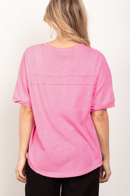 Twisted Sleeve Band Half Button Top