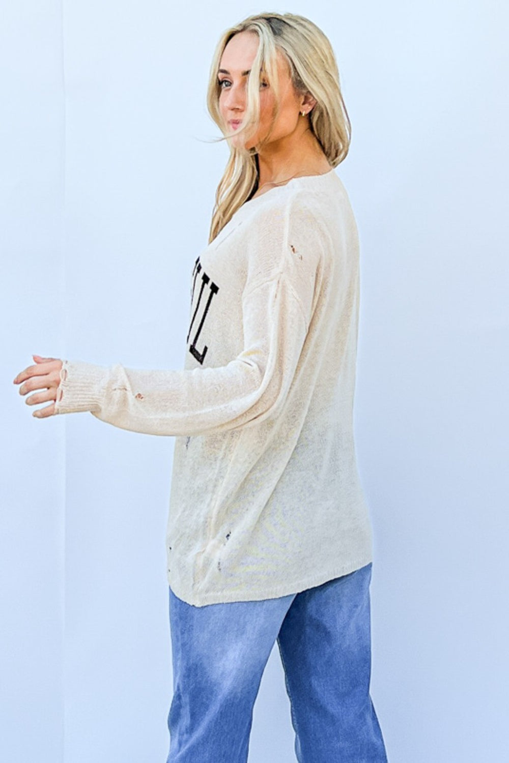 GRATEFUL Long Sleeve Knit Top