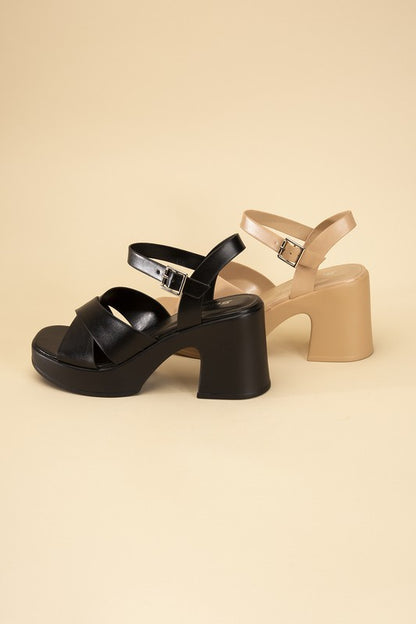 CRISSCROSS SANDAL HEELS