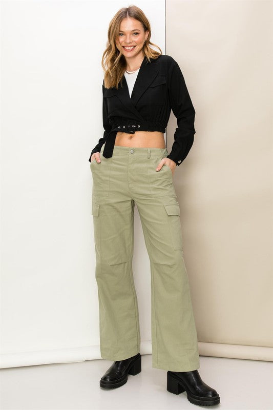 WEEKEND CHILLER HIGH WAIST CARGO PANTS