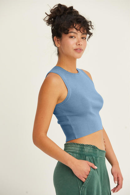 Ribbed Knit Cropped Tank