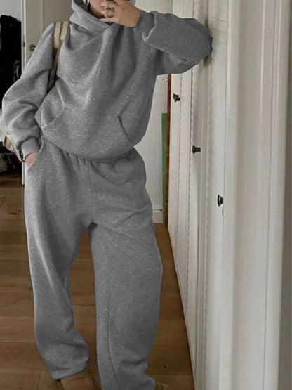 Long Sleeve Hooded Jumpsuit with Pockets