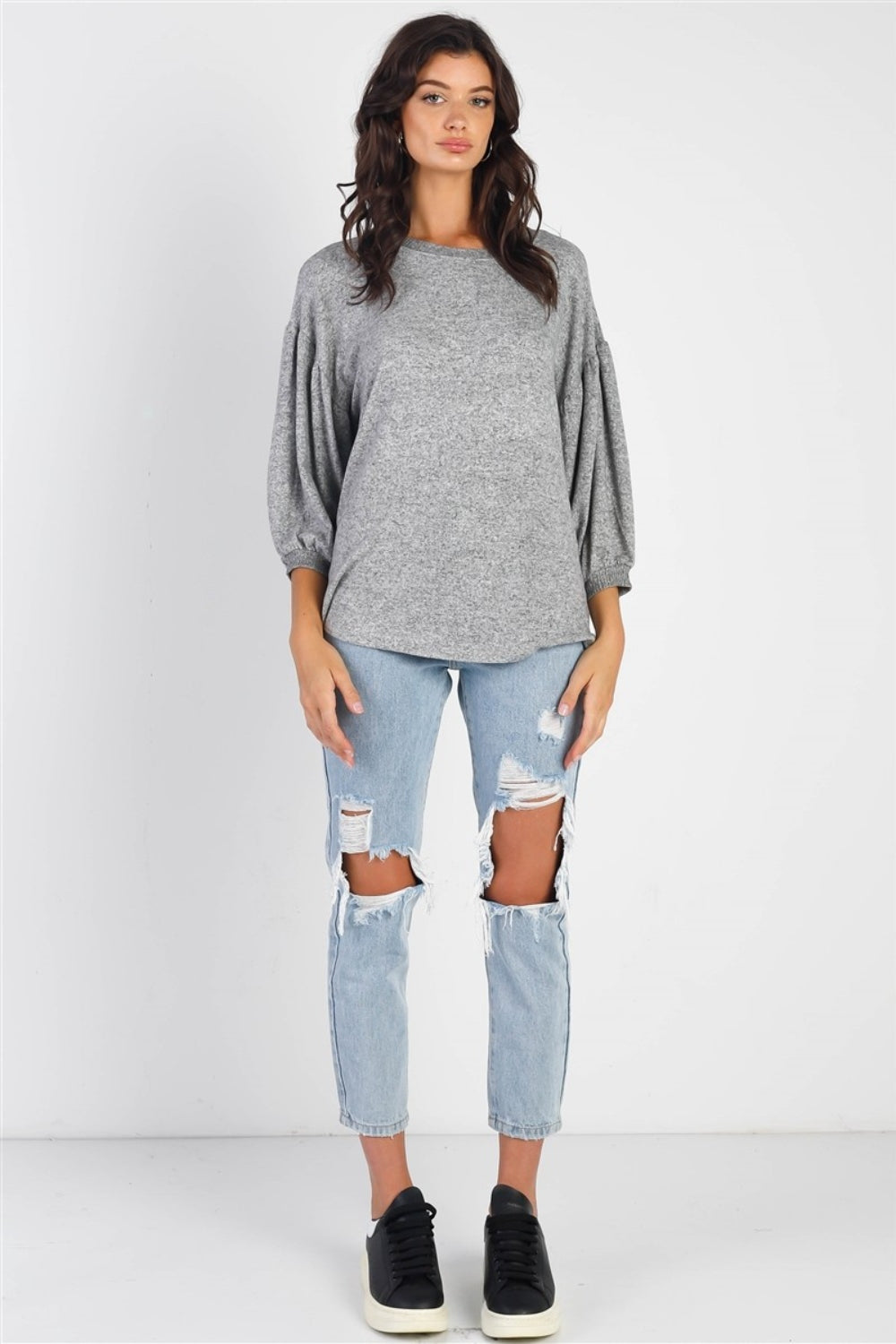 Drop Shoulder Puff Sleeve Top