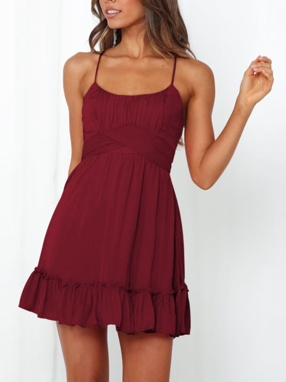 Tied Crisscross Scoop Neck Cami Dress