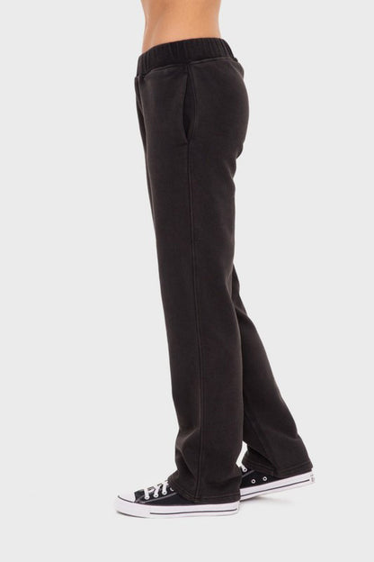 Mono B Elastic Waist Fleece Pants with Pockets