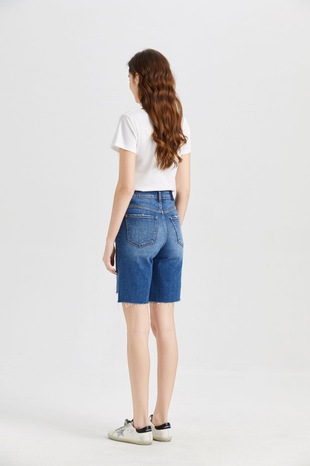 BAYEAS Super High Rise Denim Bermuda Shorts