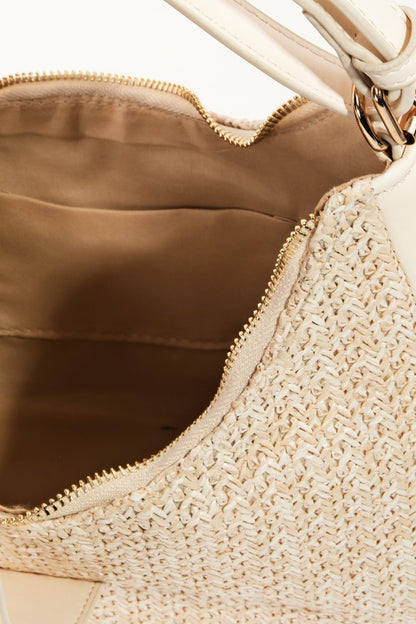 Straw Braid Hobo Bag