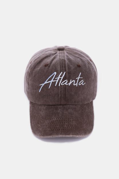 Washed ATLANTA Embroidered Baseball Cap