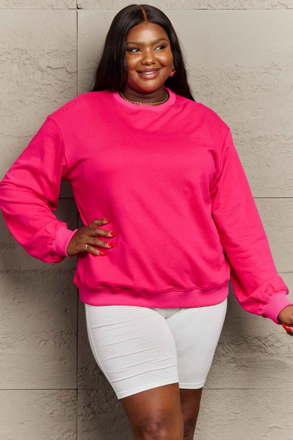 Round Neck Long Sleeve Sweatshirt