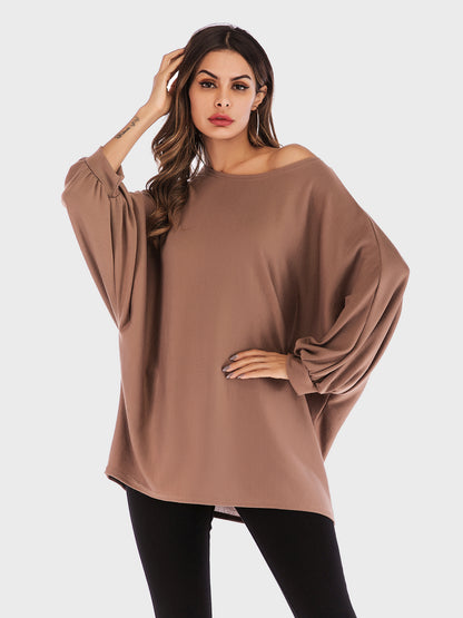 Round Neck Batwing Sleeve T-Shirt