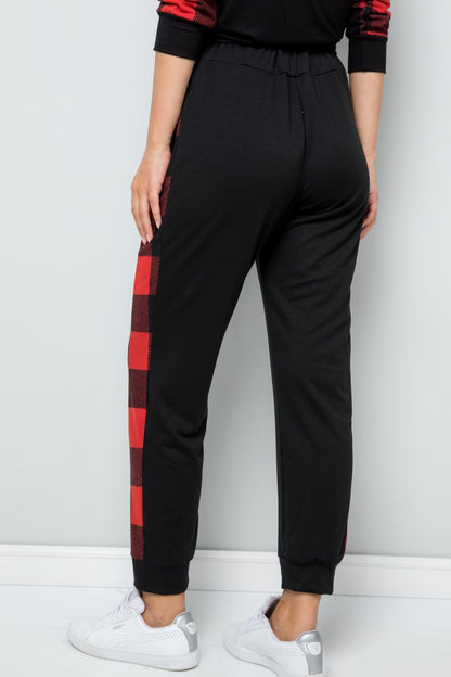 Plaid Side Print Sweatpants