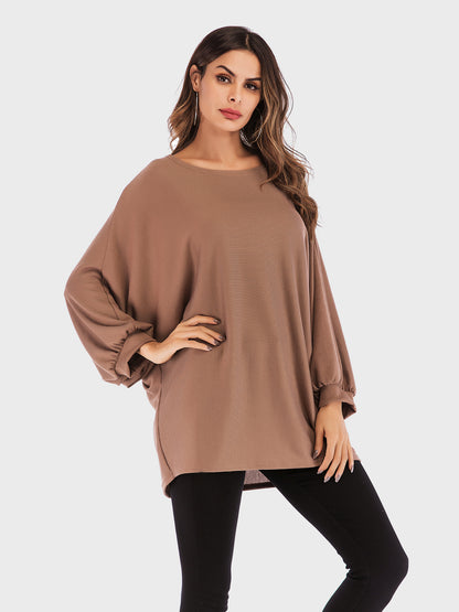 Round Neck Batwing Sleeve T-Shirt