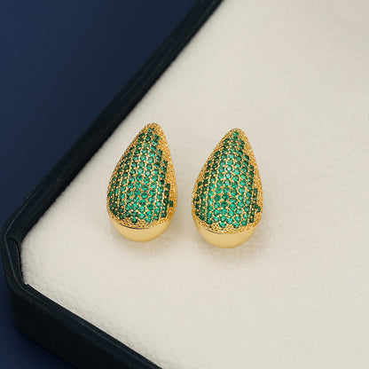 18K Gold-Plated Zircon Teardrop Earrings