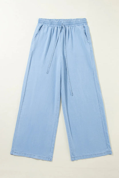 Drawstring Wide Leg Jeans