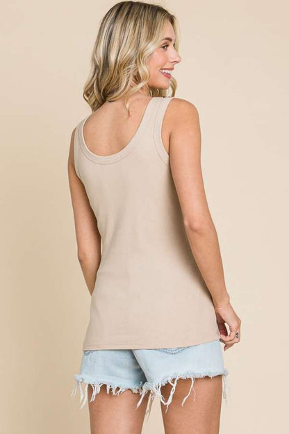 Ribbed Scoop Neck Tank