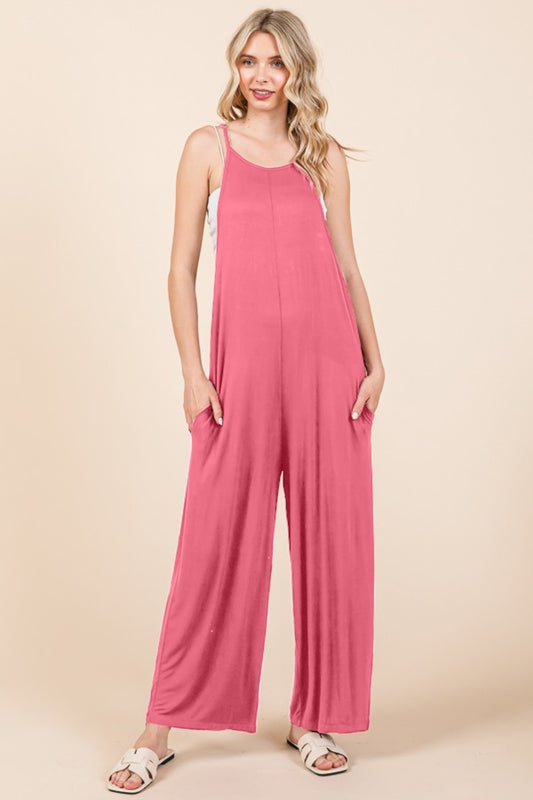 Sleeveless Wide Leg Jumpsuit with Pockets