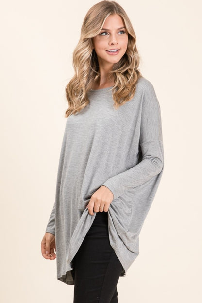 Round Neck Long Sleeve Oversized Top