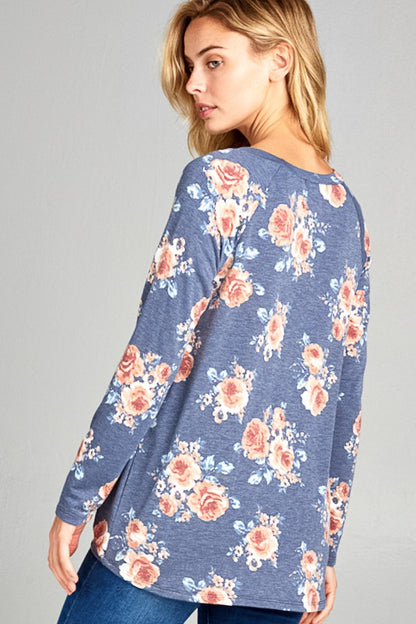 ALLOVER FLORAL SWEATSHIRT TOP