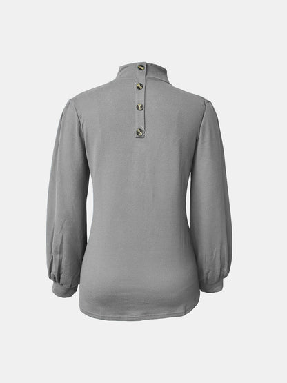 Mock Neck Long Sleeve T-Shirt