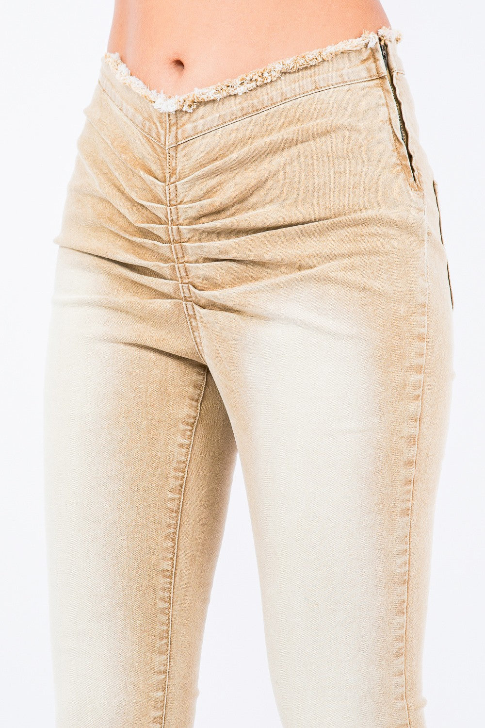 V-Cut Ruched Flare Pants