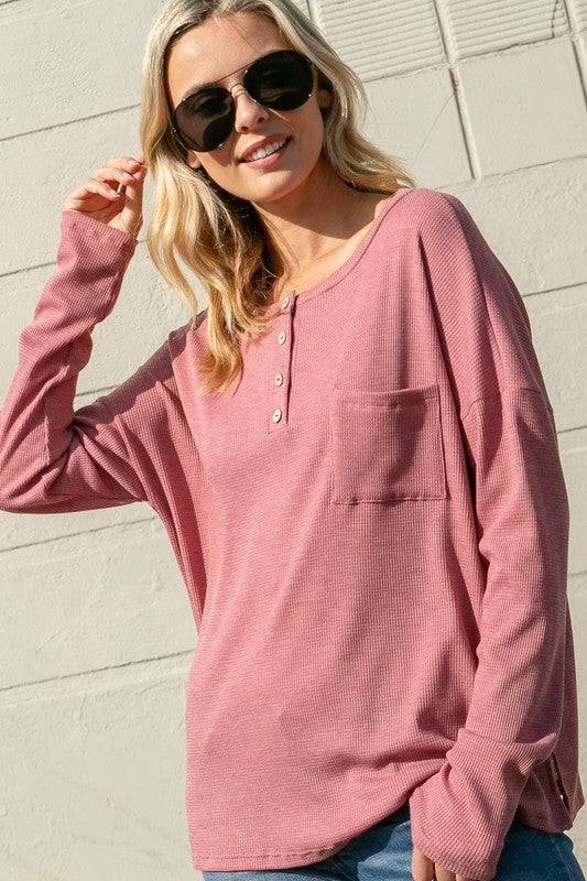 WAFFLE HENLEY TOP