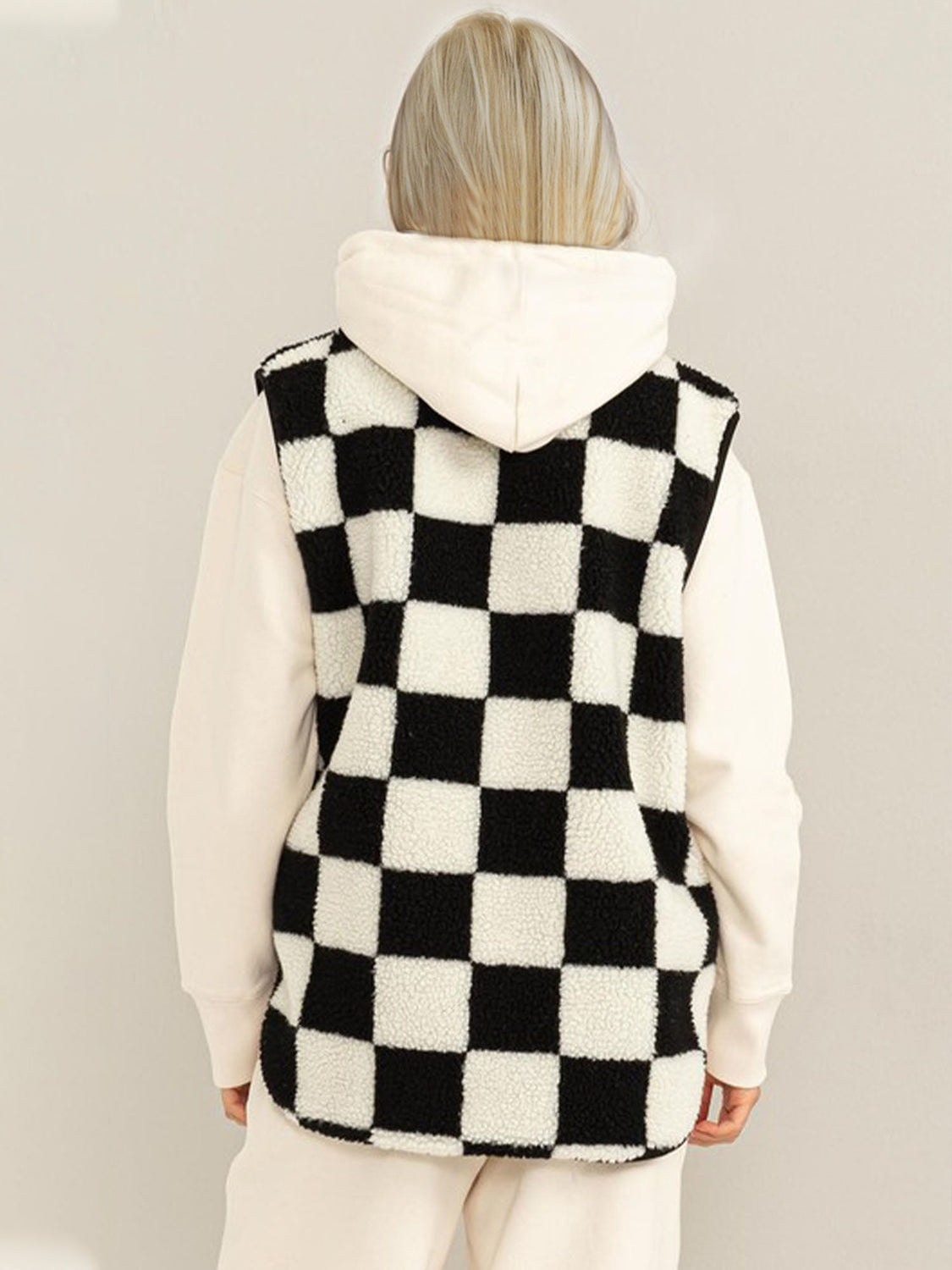 Zip Up Checkered Vest Cost