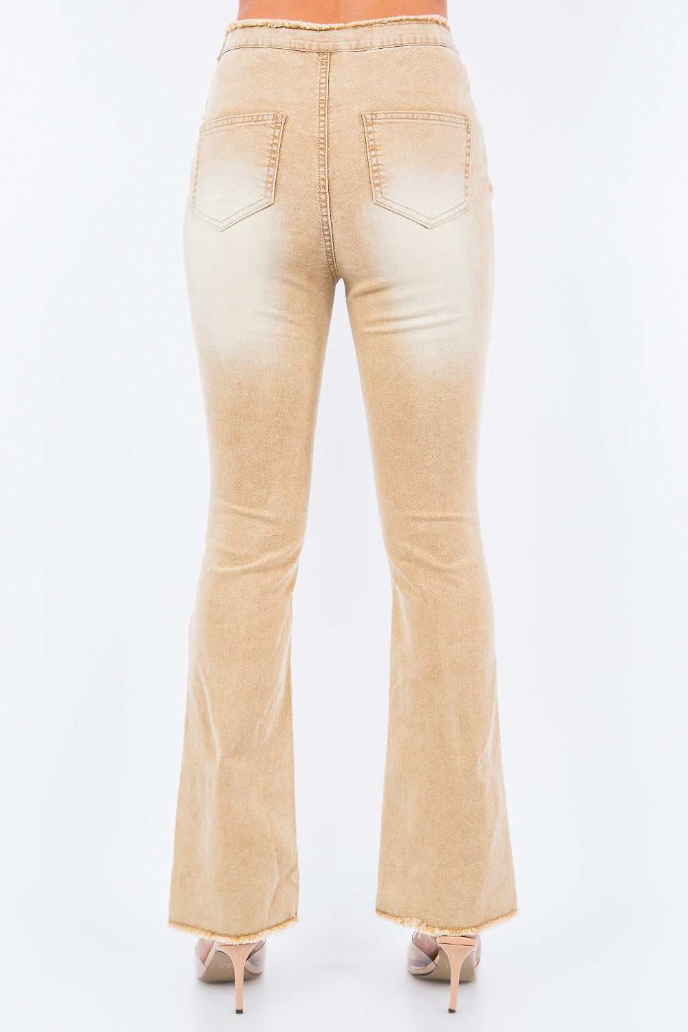 V-Cut Ruched Flare Pants