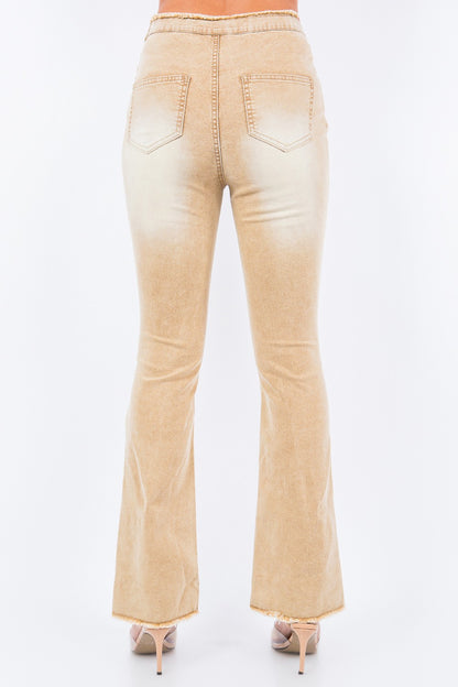 V-Cut Ruched Flare Pants