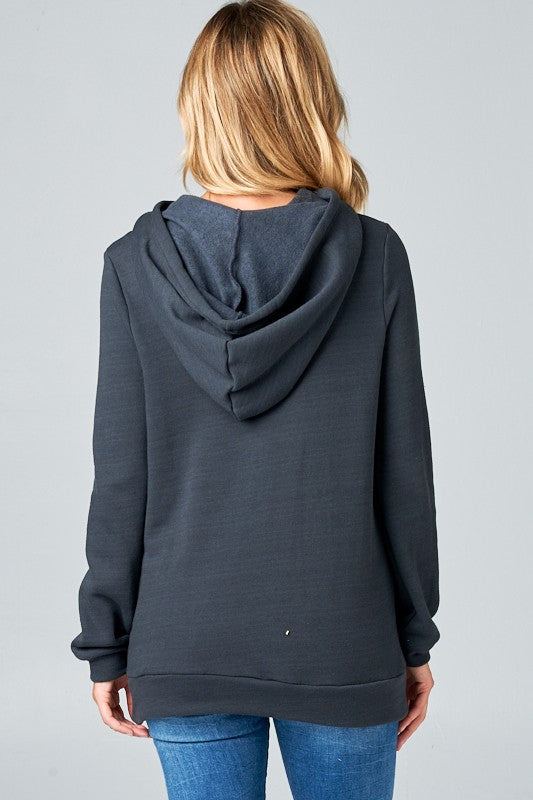 HEAVY FLEECE POCKET & BIG HOODIE BANDED TOP