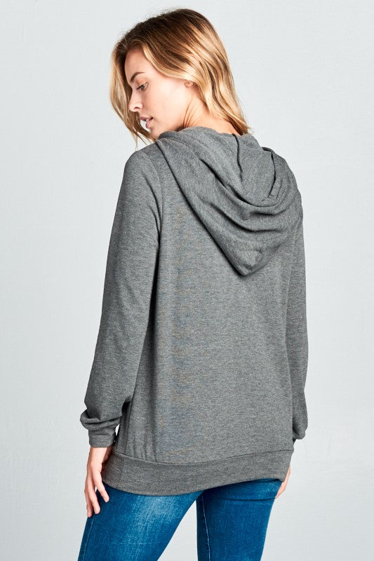 HEAVY FLEECE POCKET & BIG HOODIE BANDED TOP