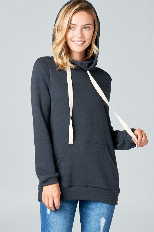 HEAVY FLEECE POCKET & BIG HOODIE BANDED TOP