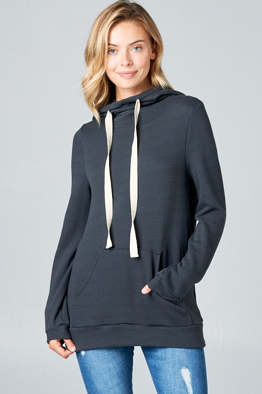 HEAVY FLEECE POCKET & BIG HOODIE BANDED TOP