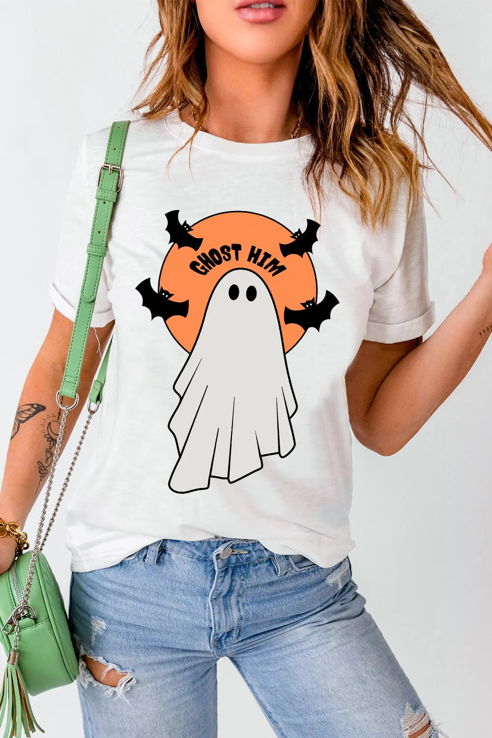 Ghost Round Neck Short Sleeve T-Shirt