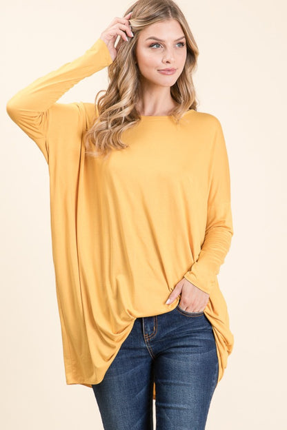 Round Neck Long Sleeve Oversized Top