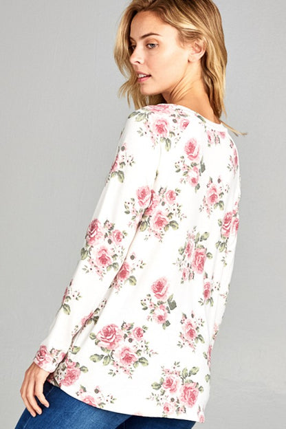 ALLOVER FLORAL SWEATSHIRT TOP