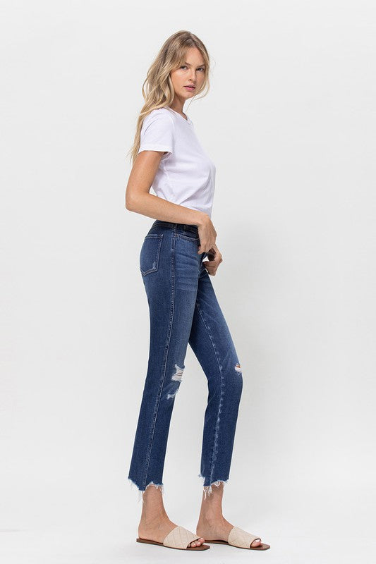 Flying Monkey Mid Rise Crop Slim Straight Medium Jeans