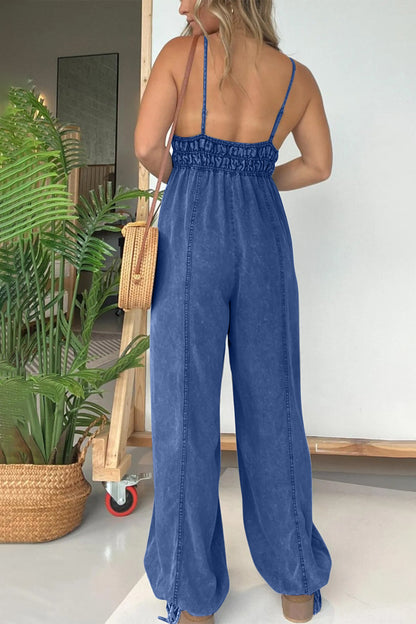 Spaghetti Strap Jumpsuit with Pockets