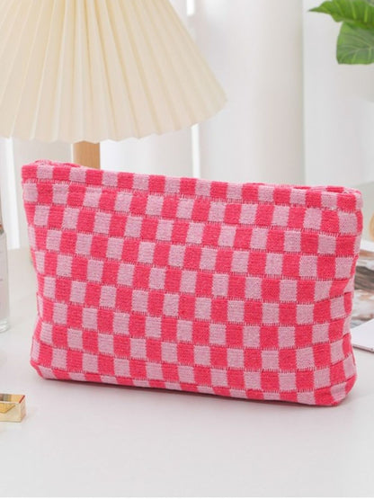 Zenana Checkered Makeup Clutch Bag