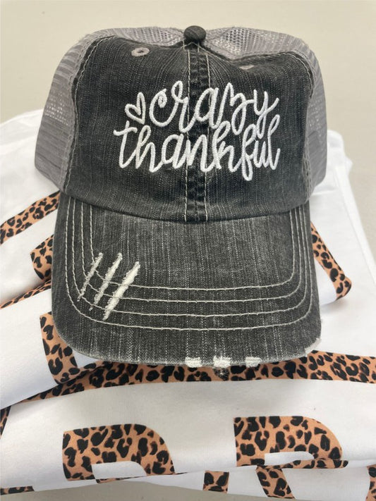 Crazy Thankful Embroidered Trucker hat