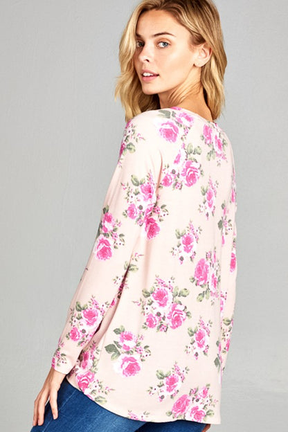 ALLOVER FLORAL SWEATSHIRT TOP