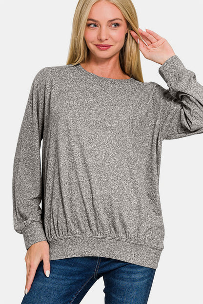 Melange Round Neck Top