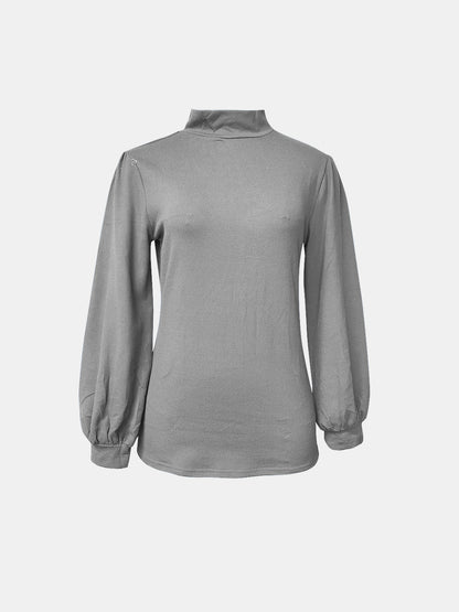 Mock Neck Long Sleeve T-Shirt