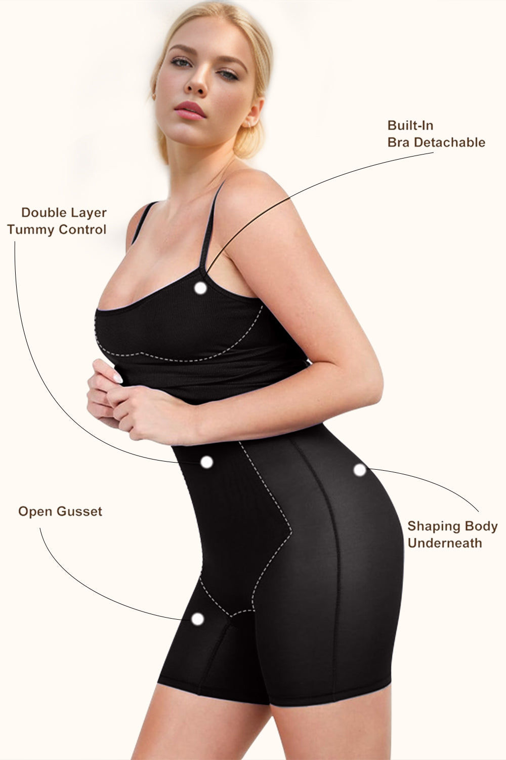 Built-In Shapewear Scoop Neck Sleeveless Dress