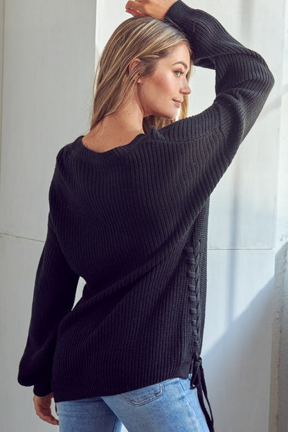 SOLID CHUNKY TUNIC SWEATER