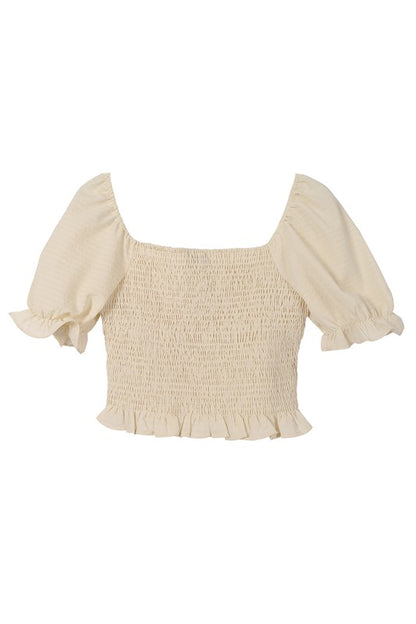 Short sleeves smocked top