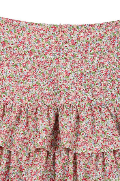 Tierd floral skirt