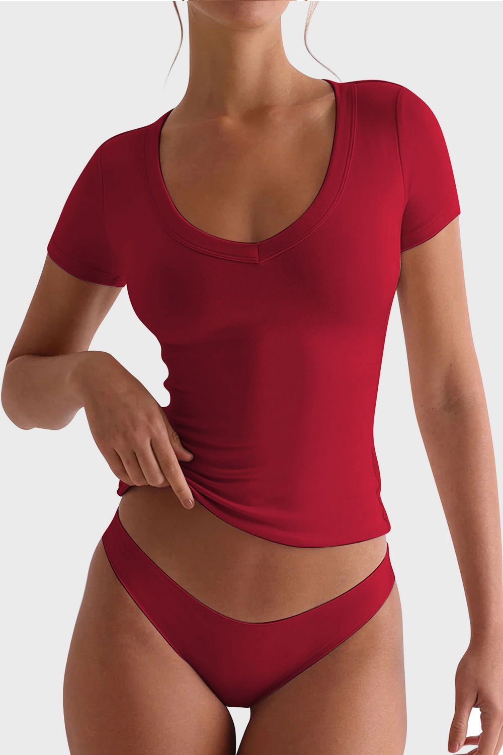 Scoop Neck Short Sleeve T-Shirt